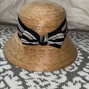 straw cloche style hat. Great for parties.